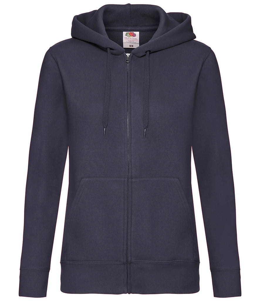 Fruit of the Loom Premium Lady Fit Zip Hooded Jacket — Deep Navy