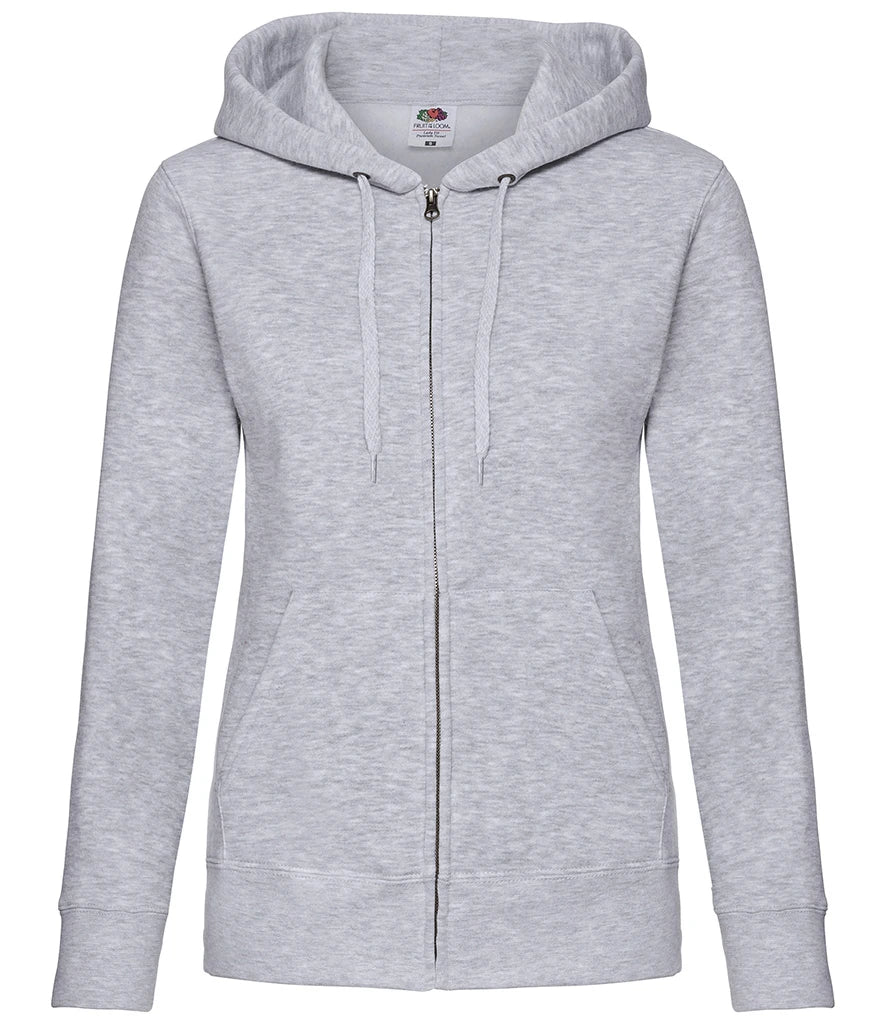Fruit of the Loom Premium Lady Fit Zip Hooded Jacket — Heather Grey