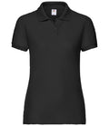 Fruit of the Loom Lady Fit Piqué Polo Shirt — Black