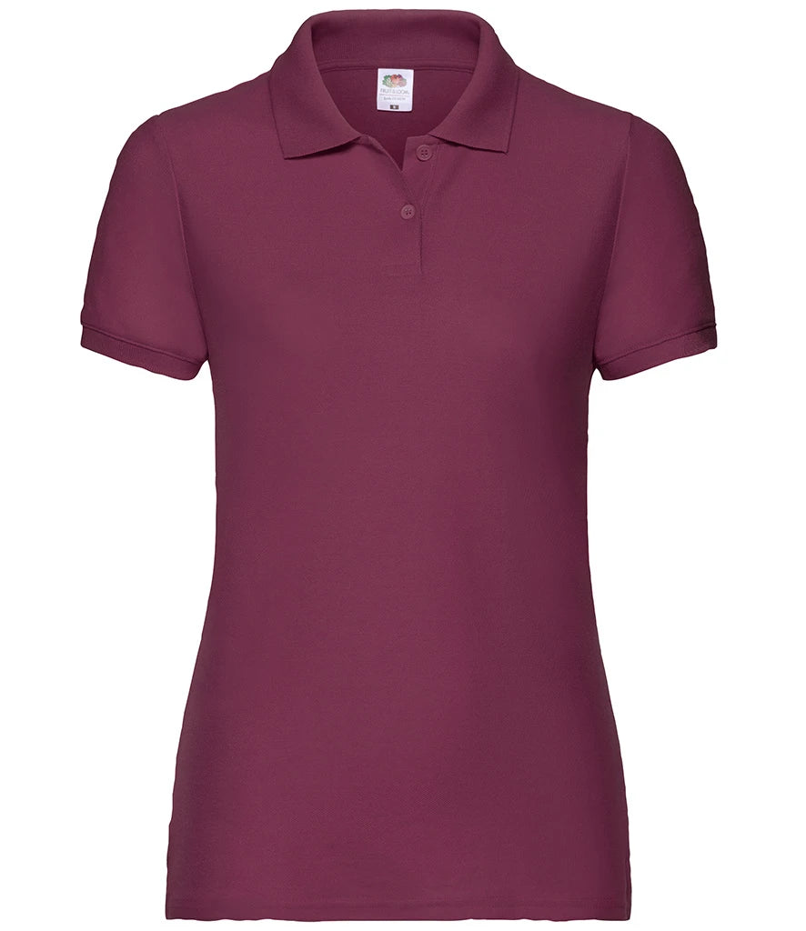 Fruit of the Loom Lady Fit Piqué Polo Shirt — Burgundy