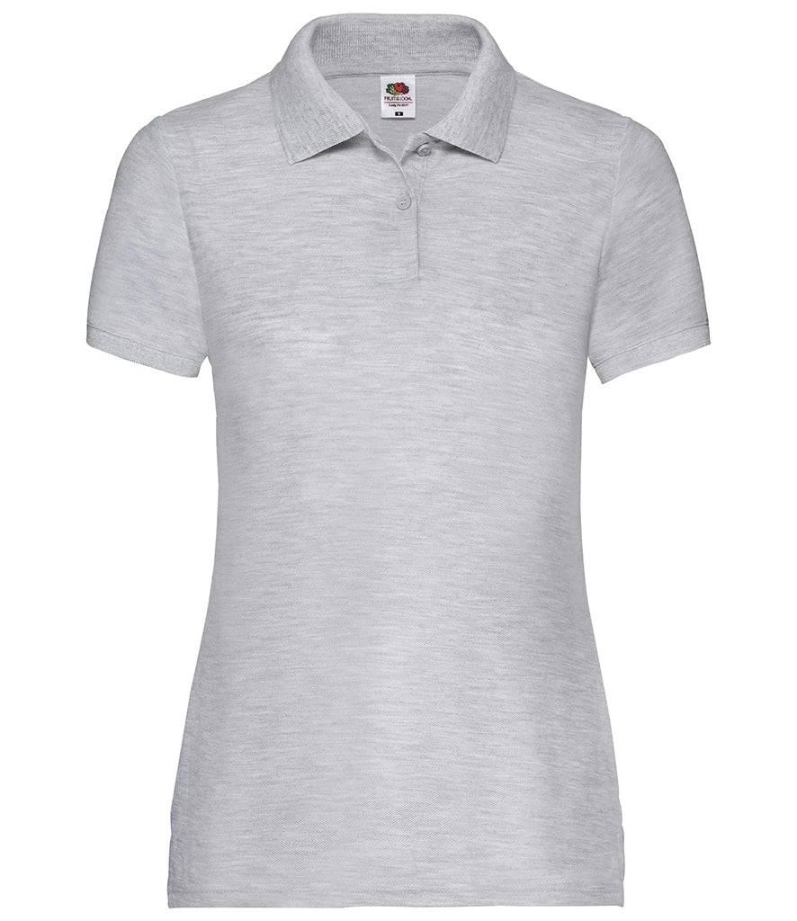 Fruit of the Loom Lady Fit Piqué Polo Shirt — Heather Grey