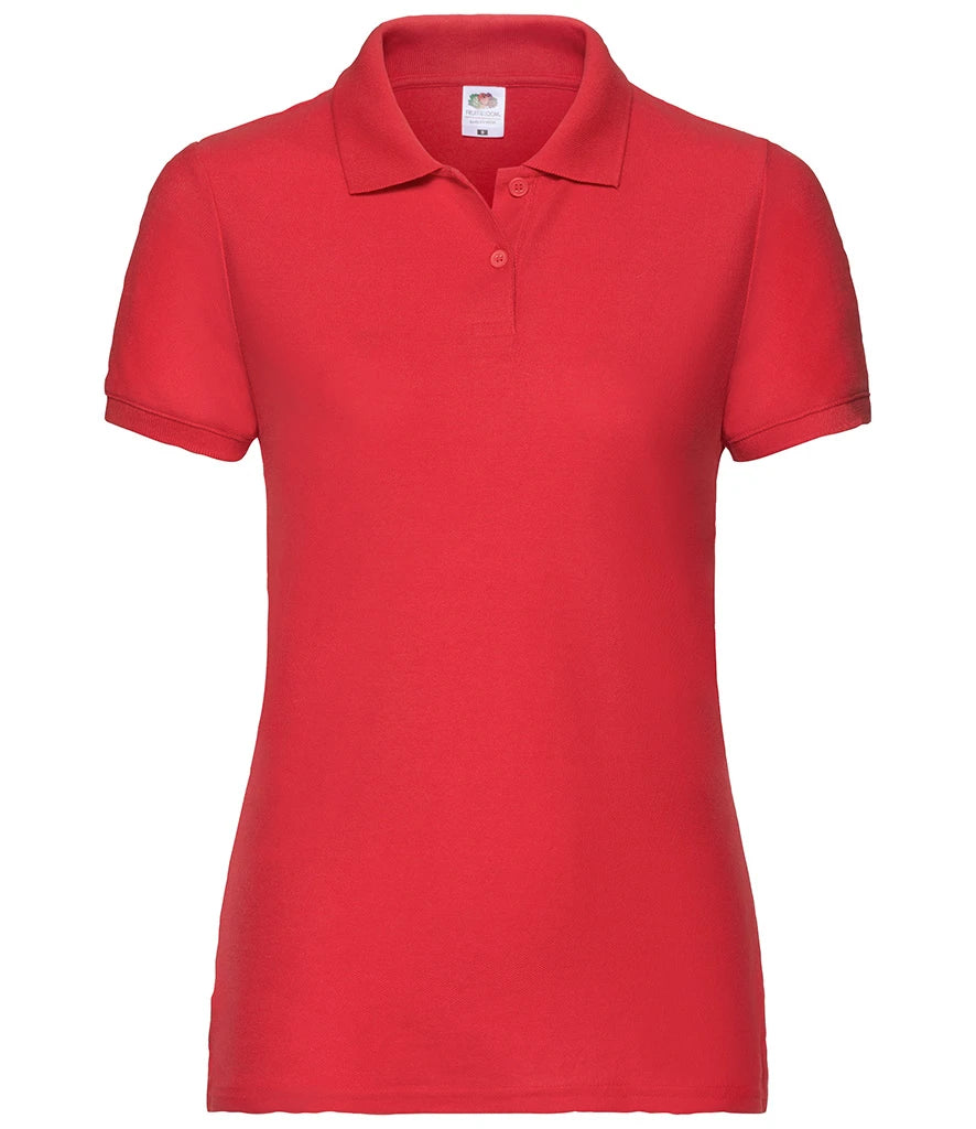 Fruit of the Loom Lady Fit Piqué Polo Shirt — Red