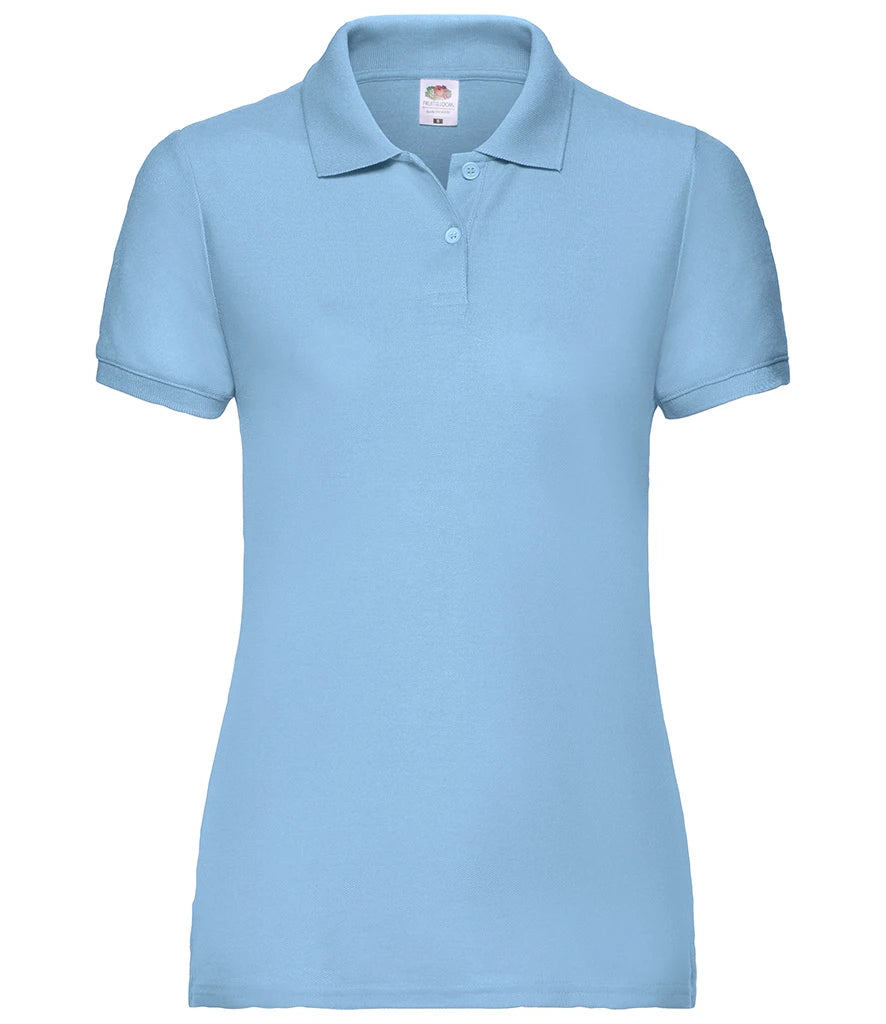 Fruit of the Loom Lady Fit Piqué Polo Shirt — Sky Blue