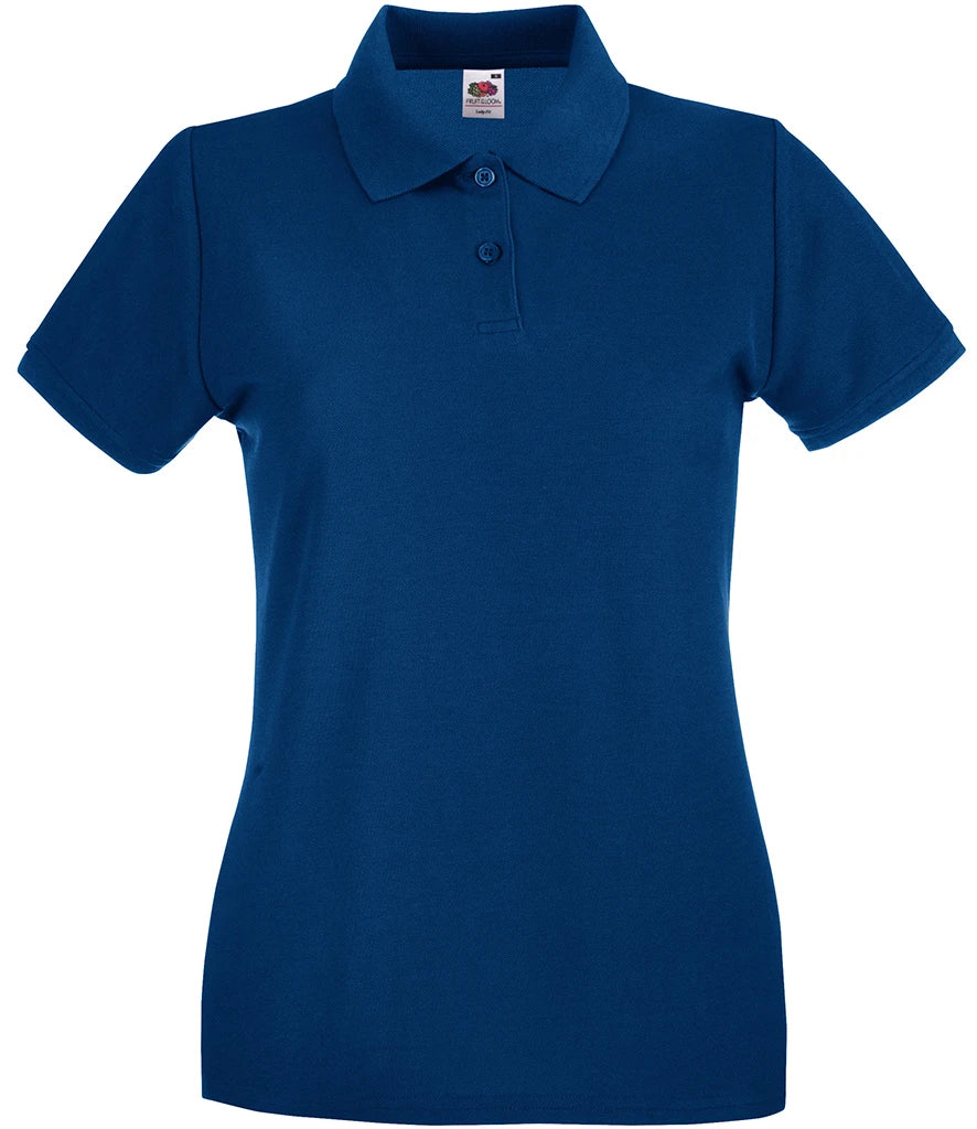 Fruit of the Loom Lady-Fit Premium Cotton Piqué Polo Shirt — Navy