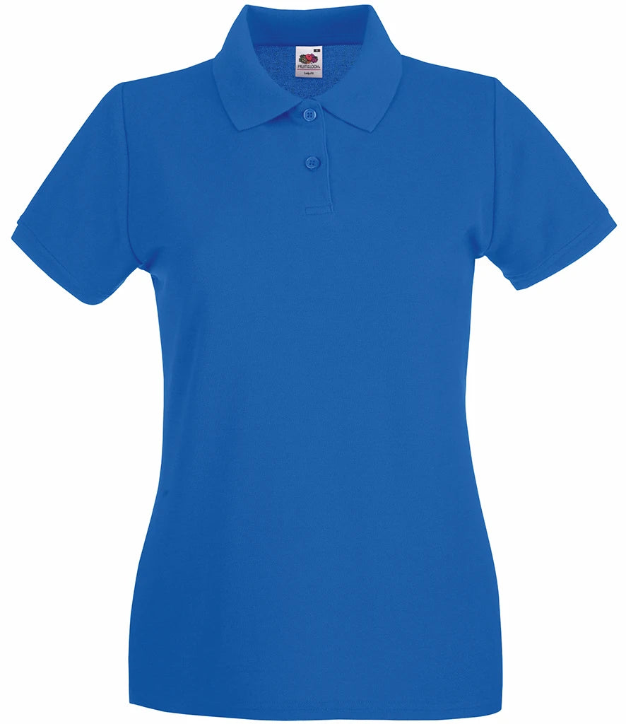 Fruit of the Loom Lady-Fit Premium Cotton Piqué Polo Shirt — Royal Blue