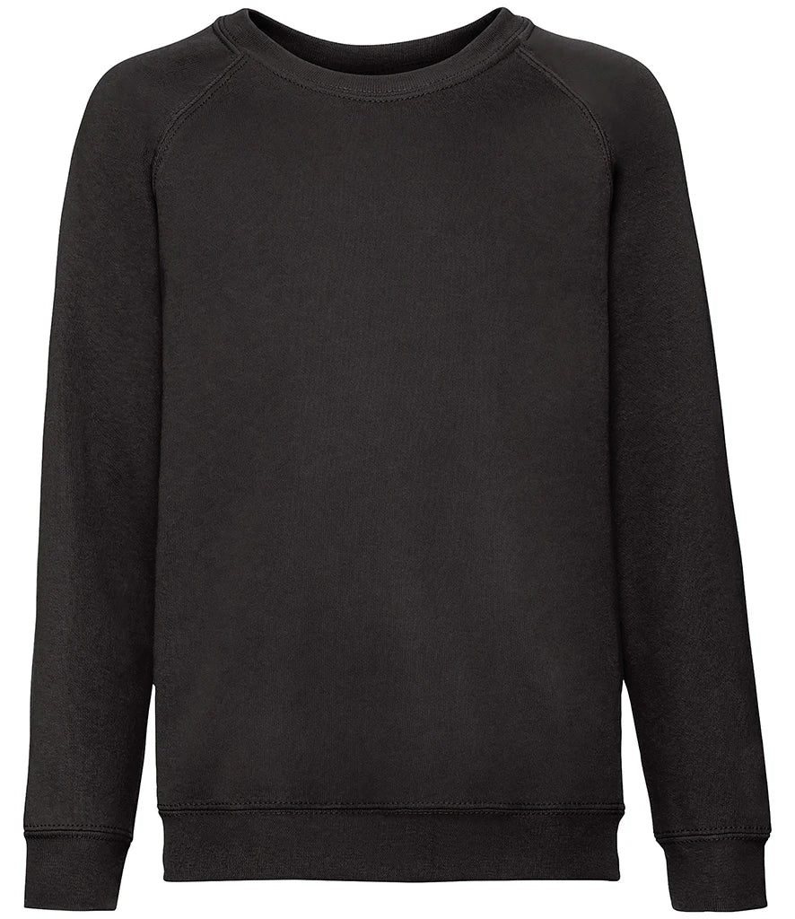 Fruit of the Loom Kids Classic Raglan Sweatshirt — Black