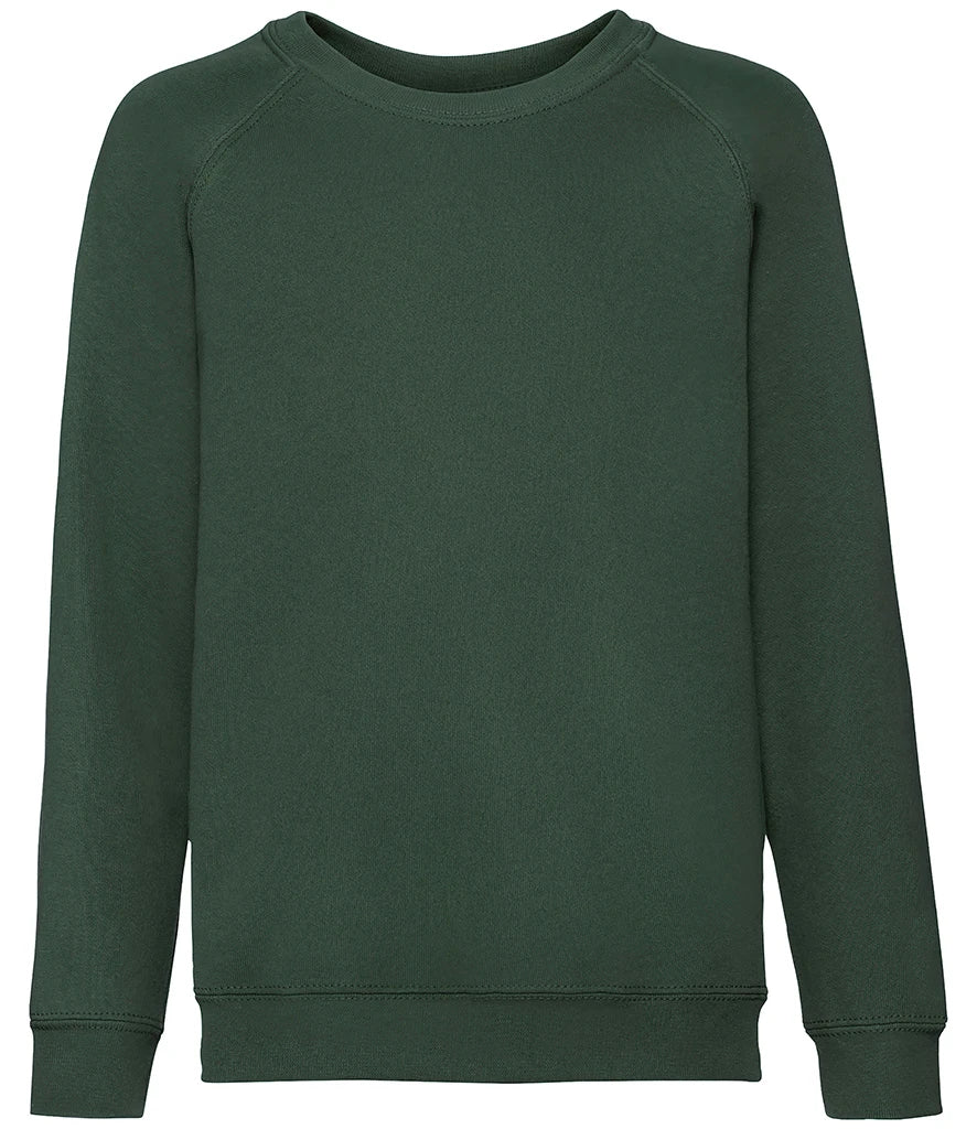 Fruit of the Loom Kids Classic Raglan Sweatshirt — Bottle Green