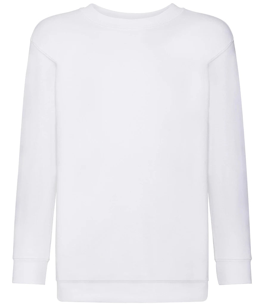 Fruit of the Loom Kids Classic Drop Shoulder Sweatshirt — White