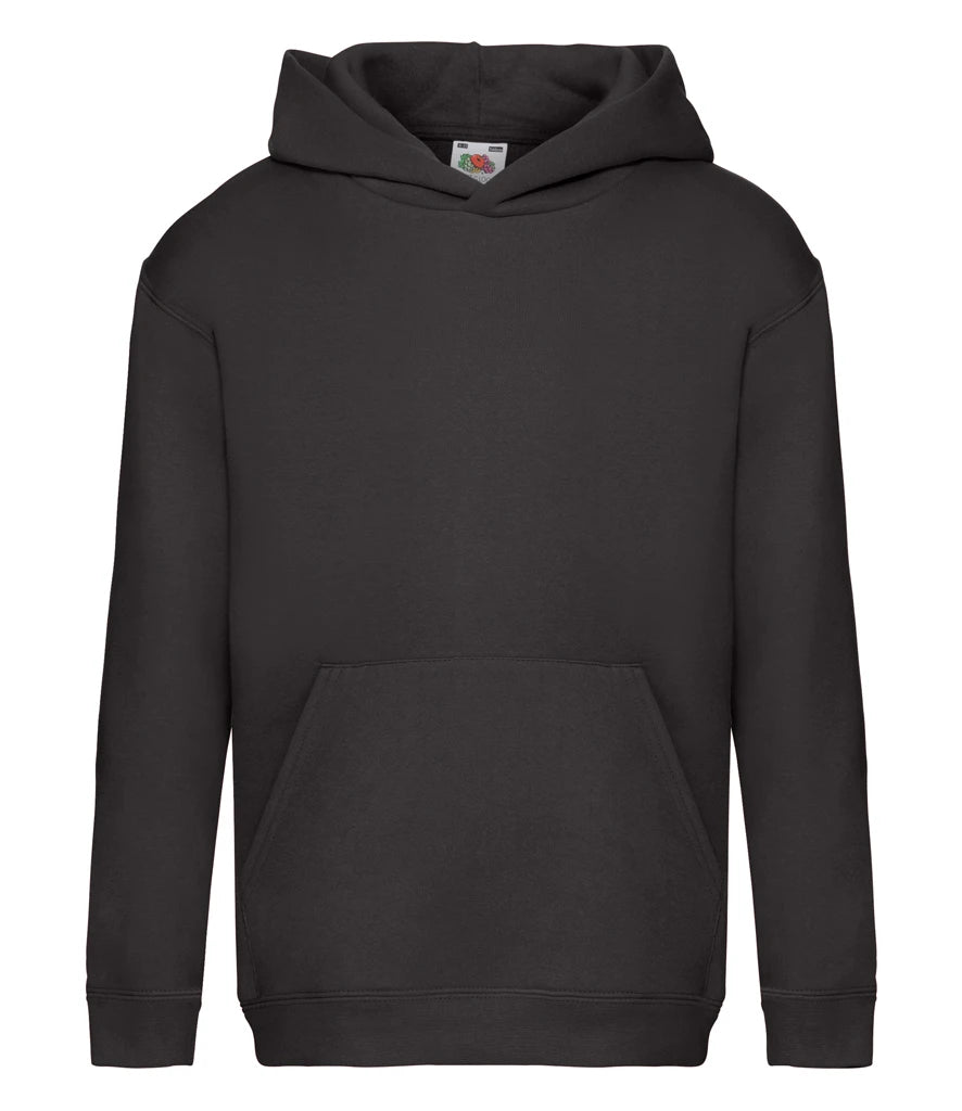 Fruit of the Loom Kids Premium Hooded Sweatshirt — Black