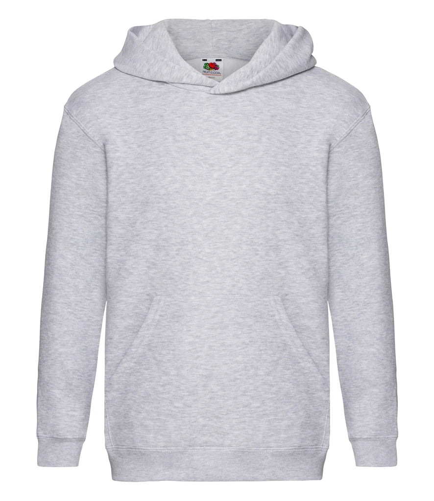 Fruit of the Loom Kids Premium Hooded Sweatshirt — Heather Grey