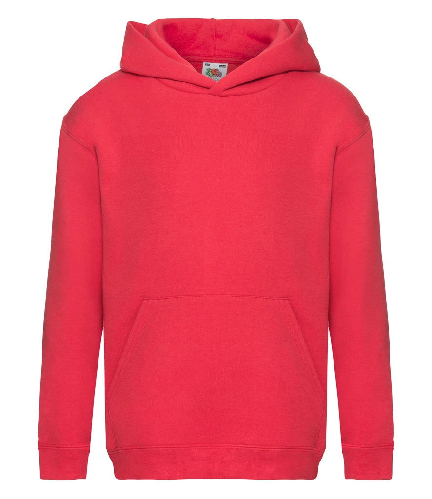 Fruit of the Loom Kids Premium Hooded Sweatshirt — Red
