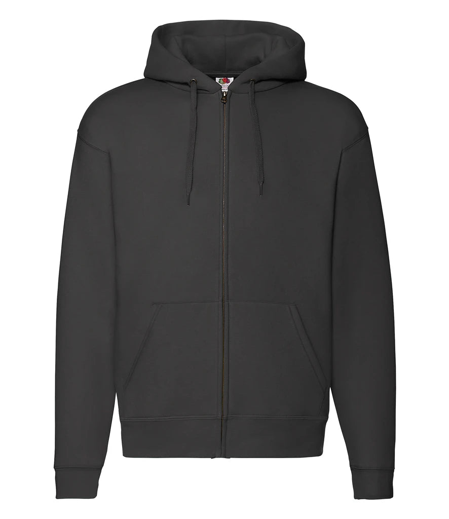 Fruit of the Loom Premium Zip Hooded Sweatshirt — Black