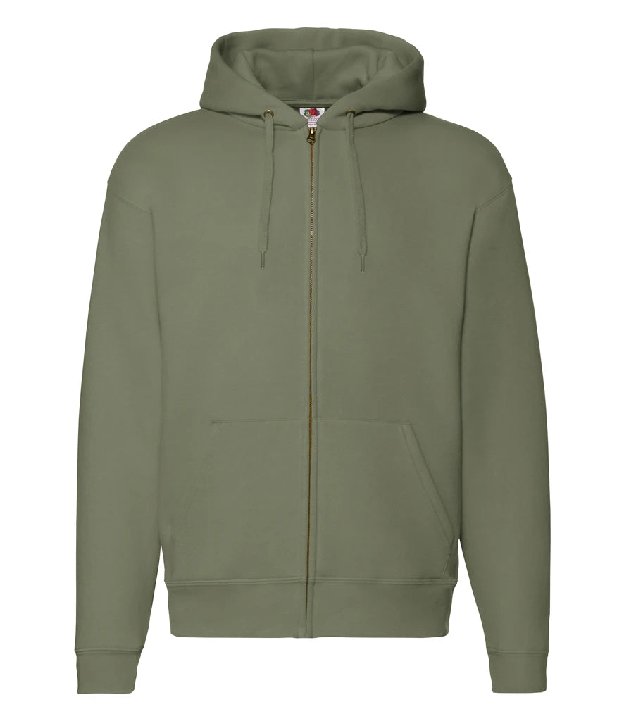 Fruit of the Loom Premium Zip Hooded Sweatshirt — Classic Olive