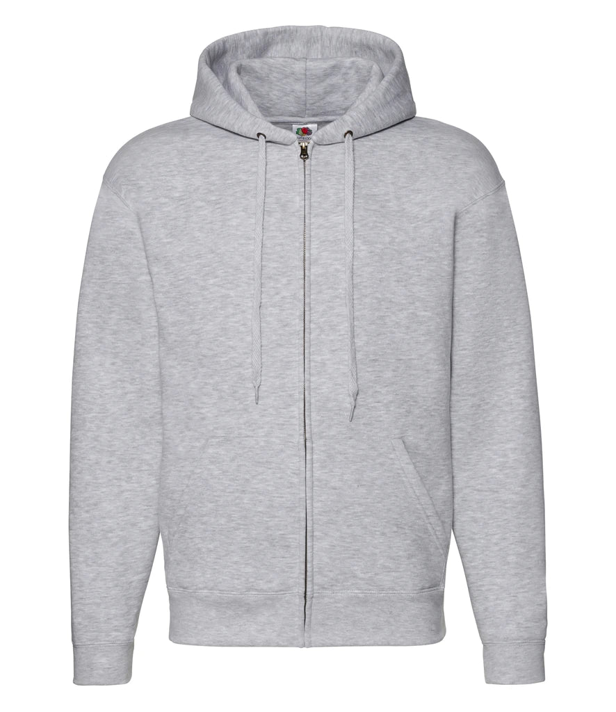Fruit of the Loom Premium Zip Hooded Sweatshirt — Heather Grey