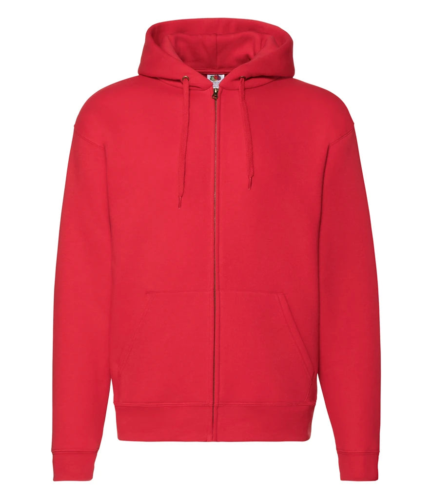 Fruit of the Loom Premium Zip Hooded Sweatshirt — Red