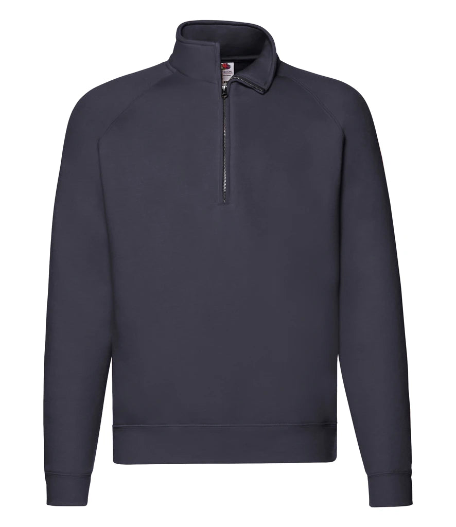 Fruit of the Loom Premium Zip Neck Sweatshirt — Deep Navy