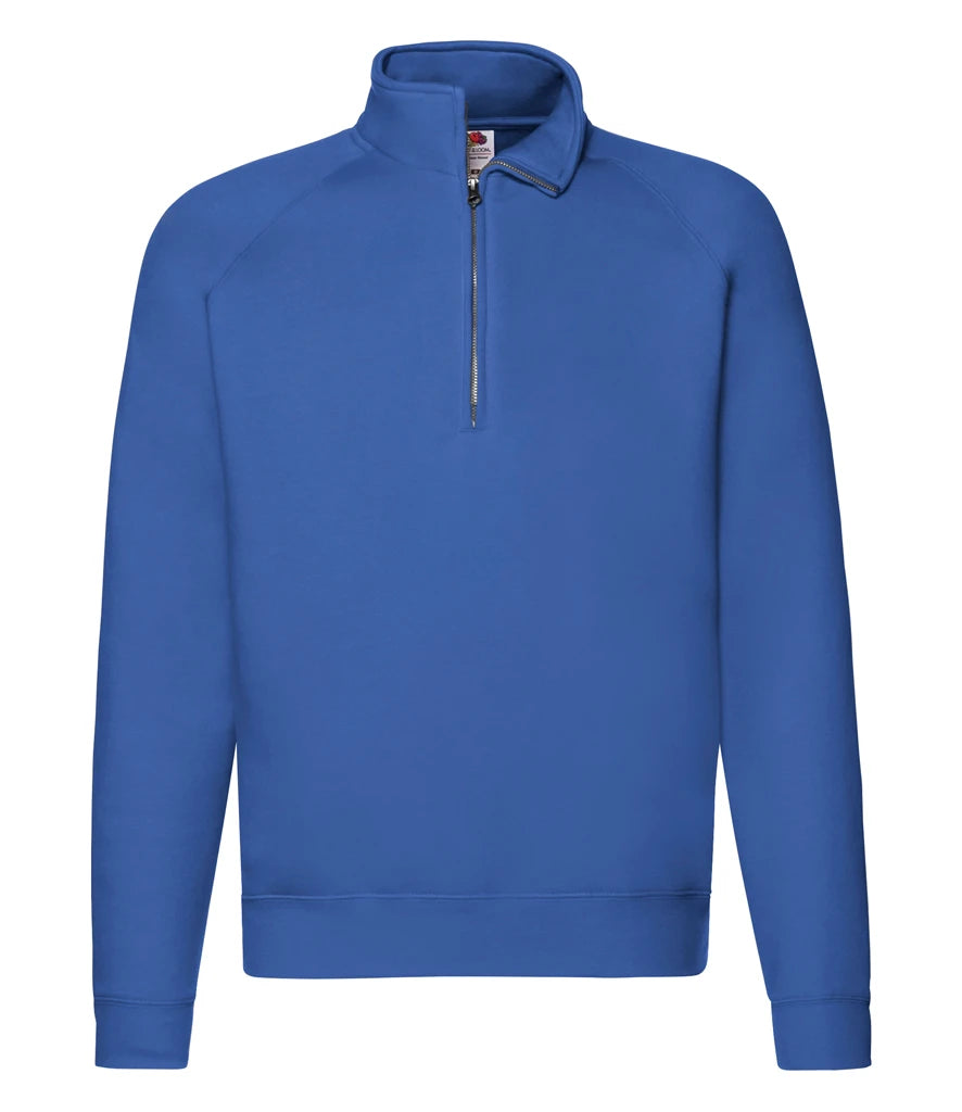 Fruit of the Loom Premium Zip Neck Sweatshirt — Royal Blue