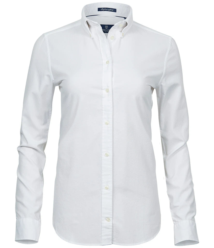 Tee Jays Ladies Perfect Long Sleeve Oxford Shirt — White