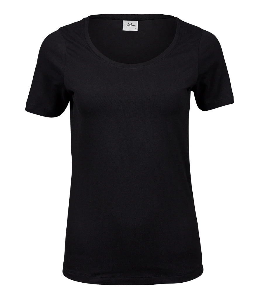 Tee Jays Ladies Stretch T-Shirt — Black