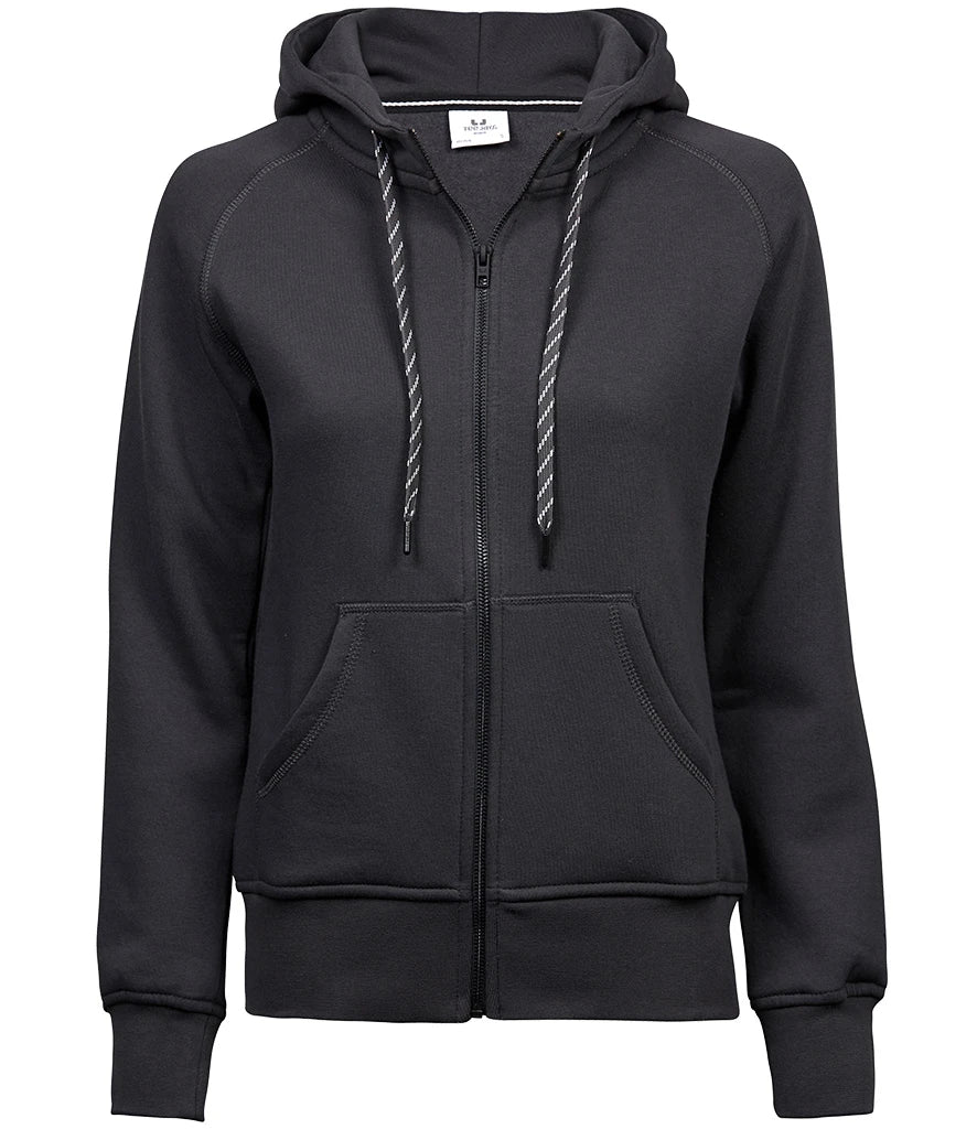 Tee Jays Ladies Fashion Zip Hooded Sweatshirt — Dark Grey
