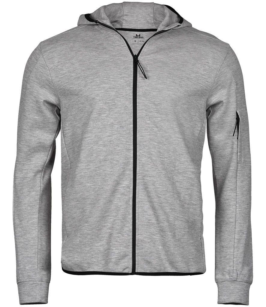 Tee Jays Athletic Hooded Full Zip Sweat Jacket — Heather Grey