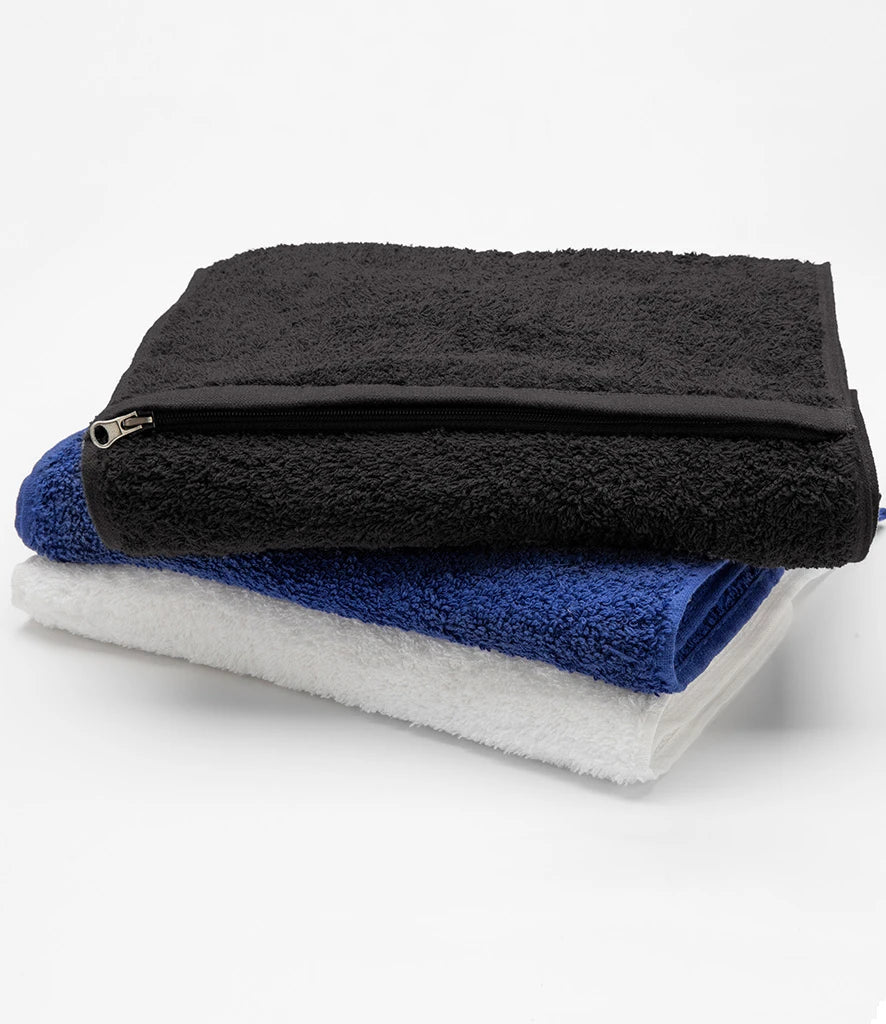 Towel City Luxury Pocket Gym Towel — Black