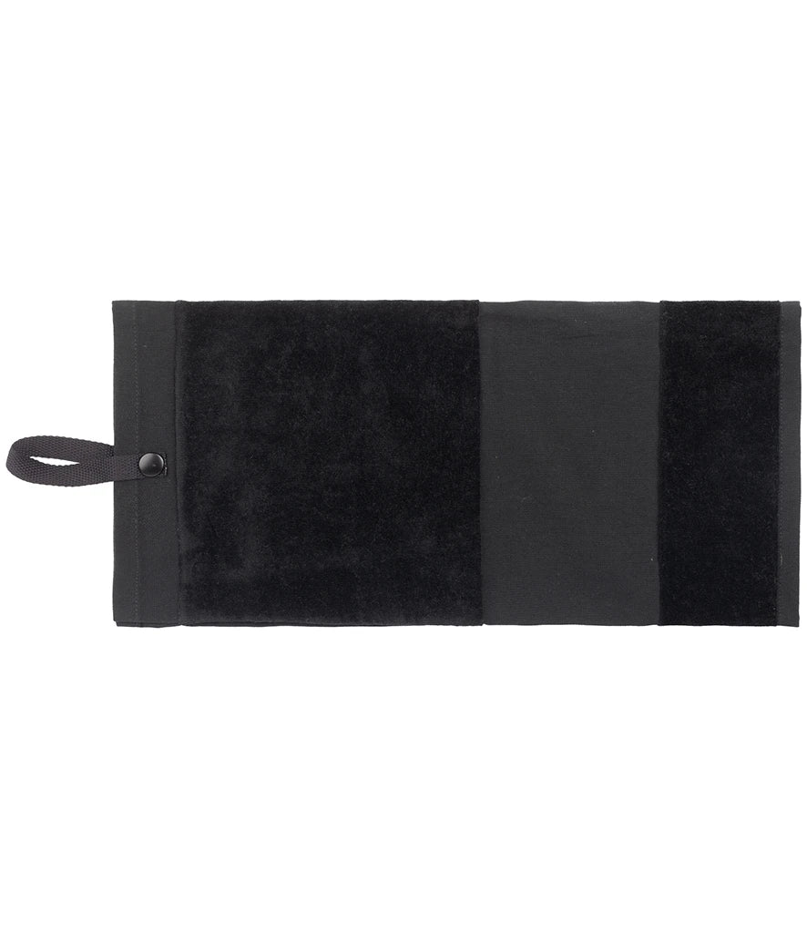 Towel City Deluxe Velour Golf Towel — Black