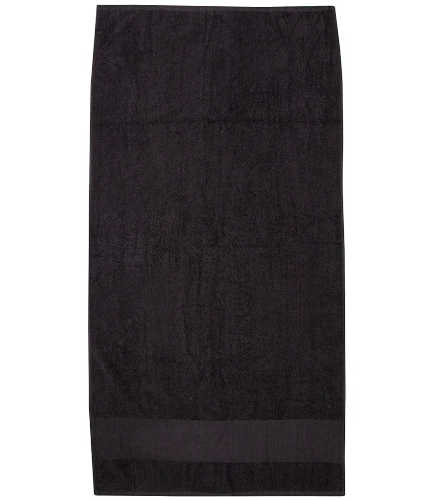 Towel City Printable Border Hand Towel — Black