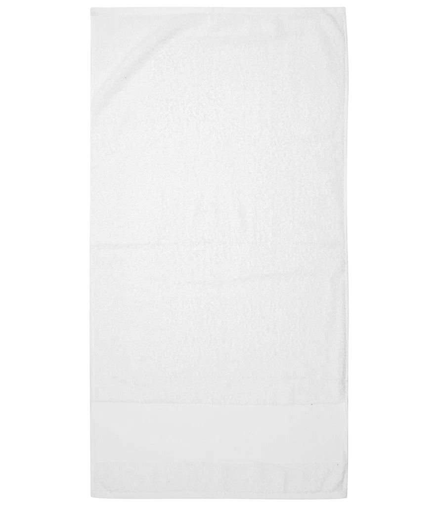 Towel City Printable Border Hand Towel — White