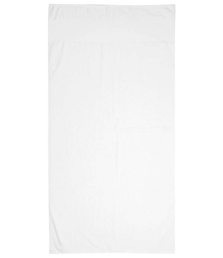 Towel City Printable Border Bath Towel — White