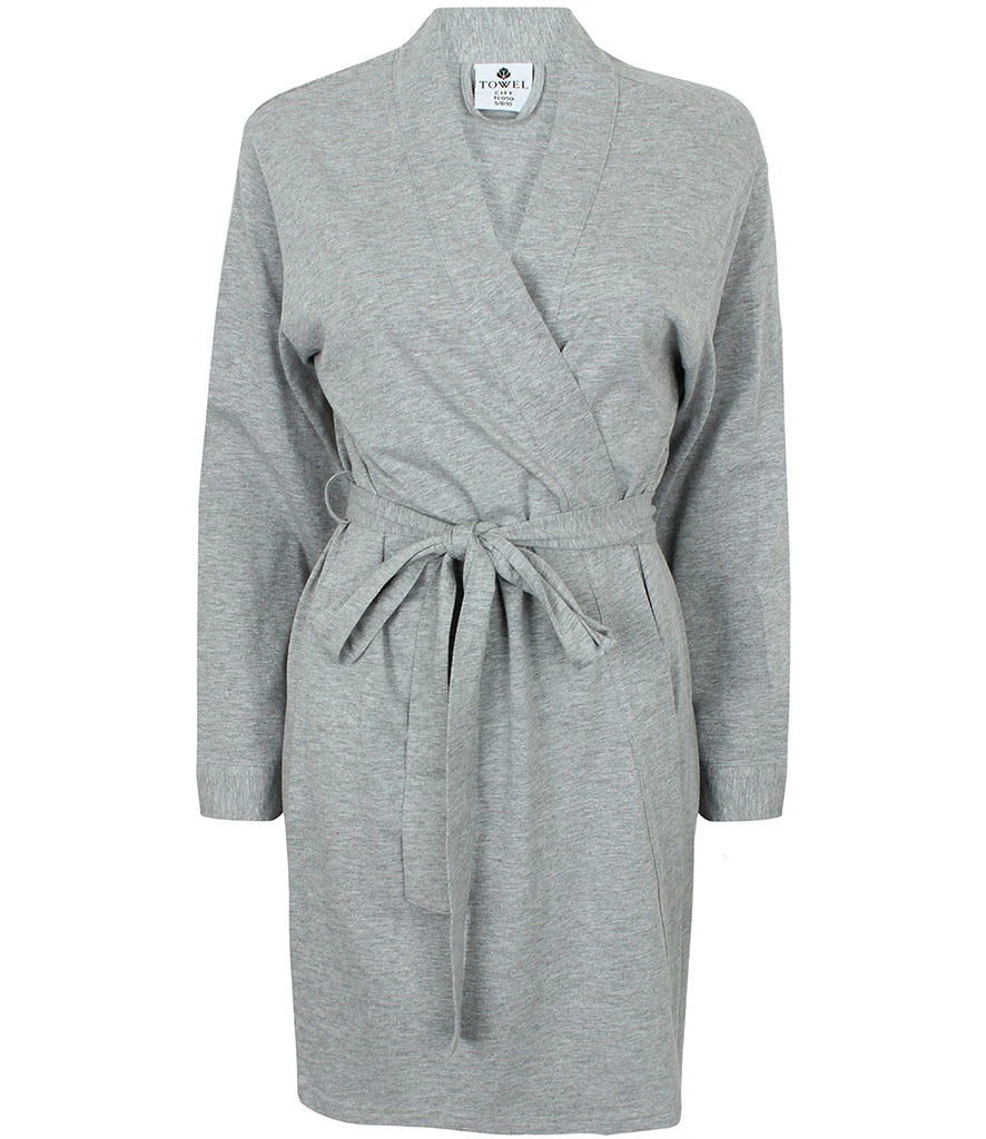 Towel City Ladies Cotton Wrap Robe — Heather Grey