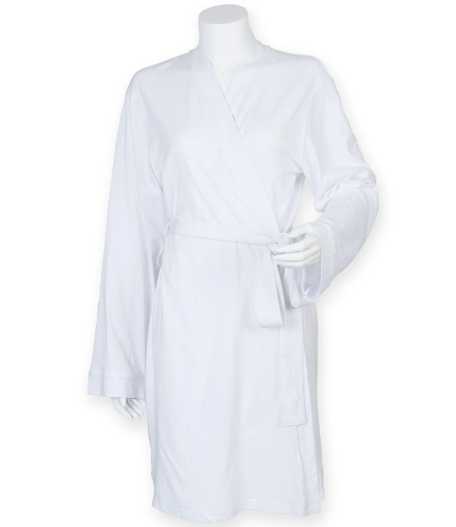 Towel City Ladies Cotton Wrap Robe — White