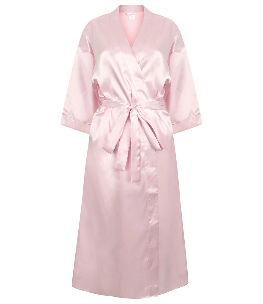 Towel City Ladies Satin Robe — Light Pink