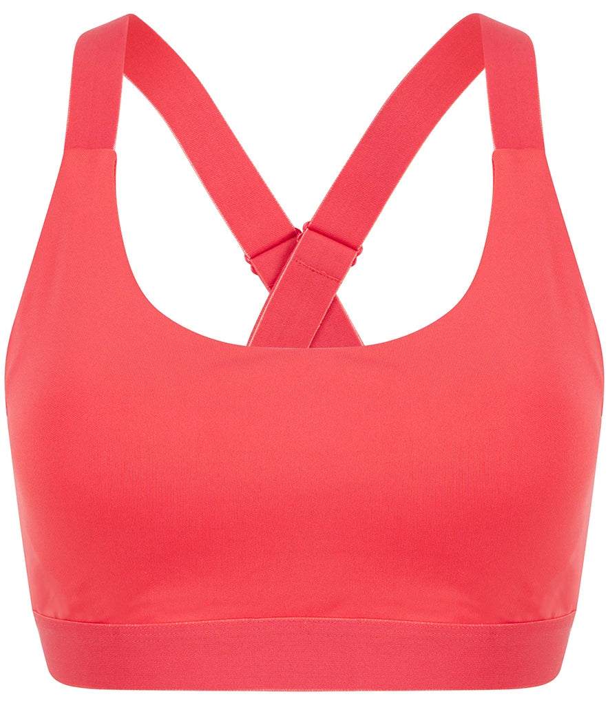 Tombo Medium Impact Core Bra — Hot Coral