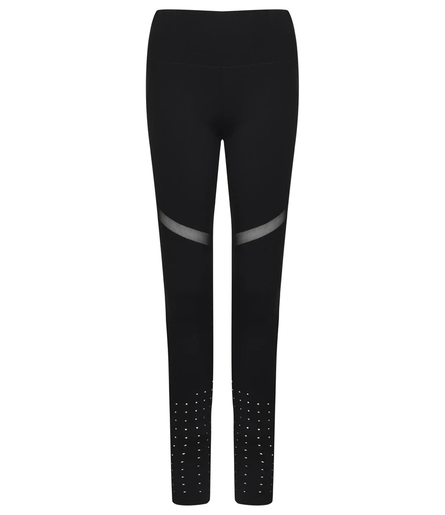 Tombo Ladies Panelled Leggings — Black