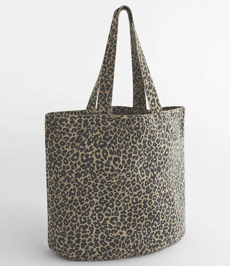 Westford Mill Leopard Print Canvas Shopper — Vintage Leopard Print