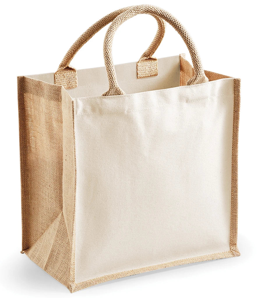 Westford Mill Printers Midi Jute Tote Bag — Natural