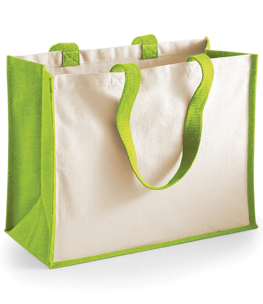 Westford Mill Printers Jute Classic Shopper — Apple Green