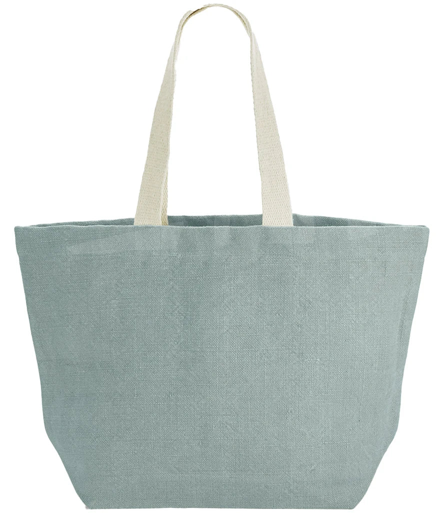 Westford Mill Soft Washed Jute Beach Bag — Duck Egg Blue