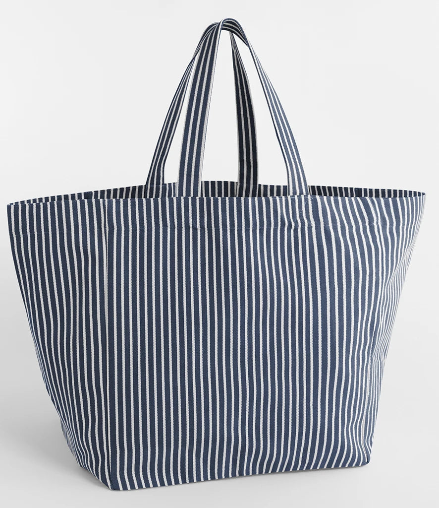 Westford Mill Oversized Beach Bag — Navy Stripe