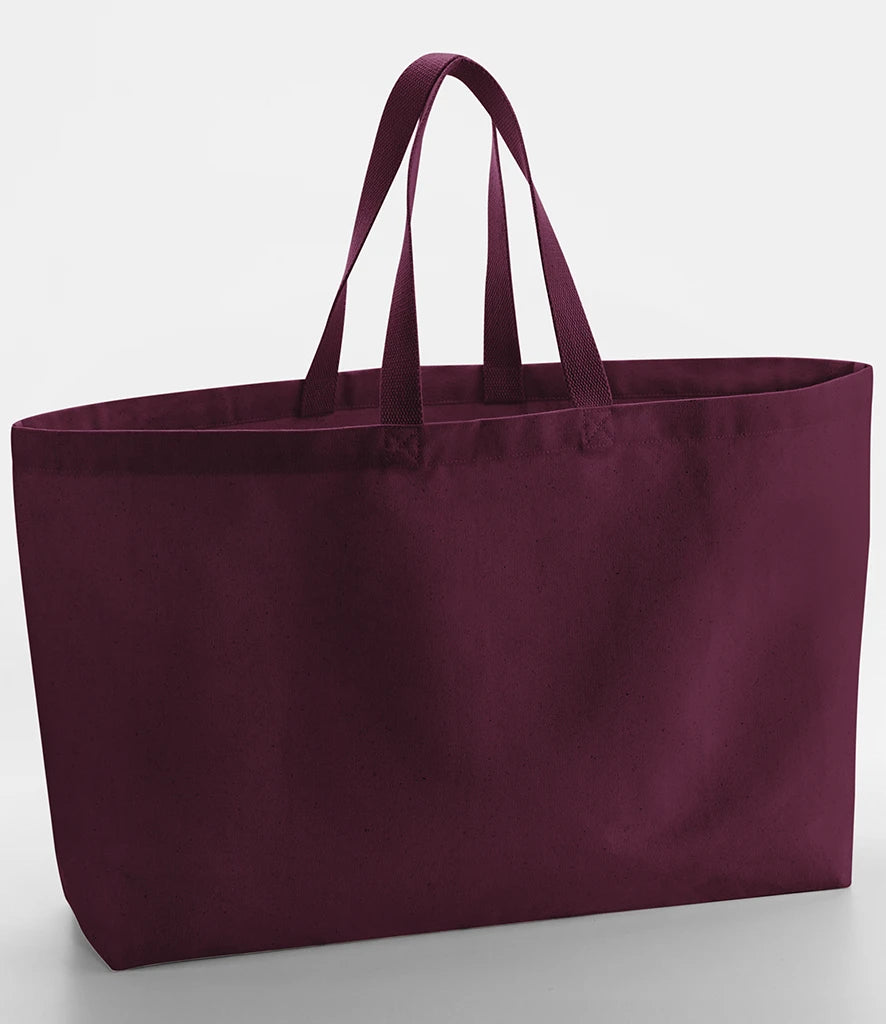 Westford Mill Oversized Canvas Tote Bag — Burgundy