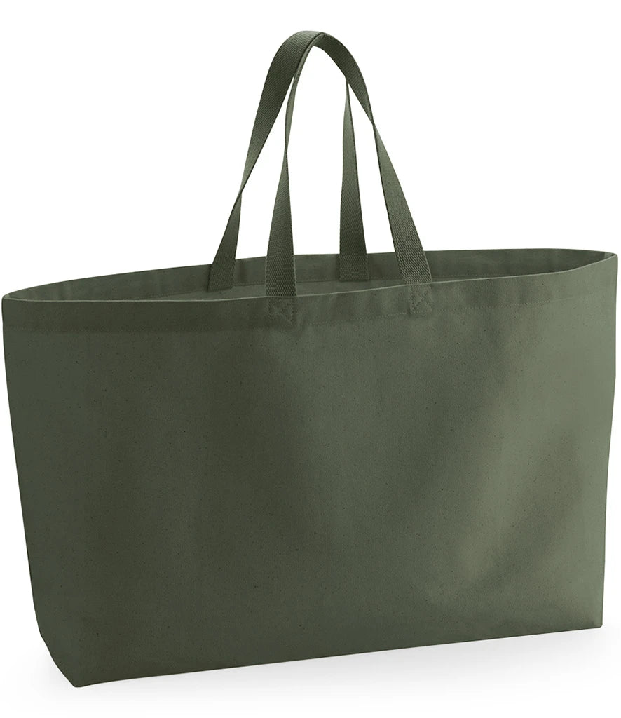 Westford Mill Oversized Canvas Tote Bag — Olive Green