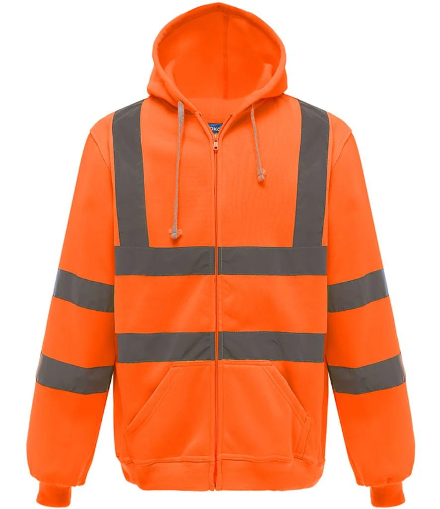 Yoko Hi-Vis Zip Hoodie — Orange