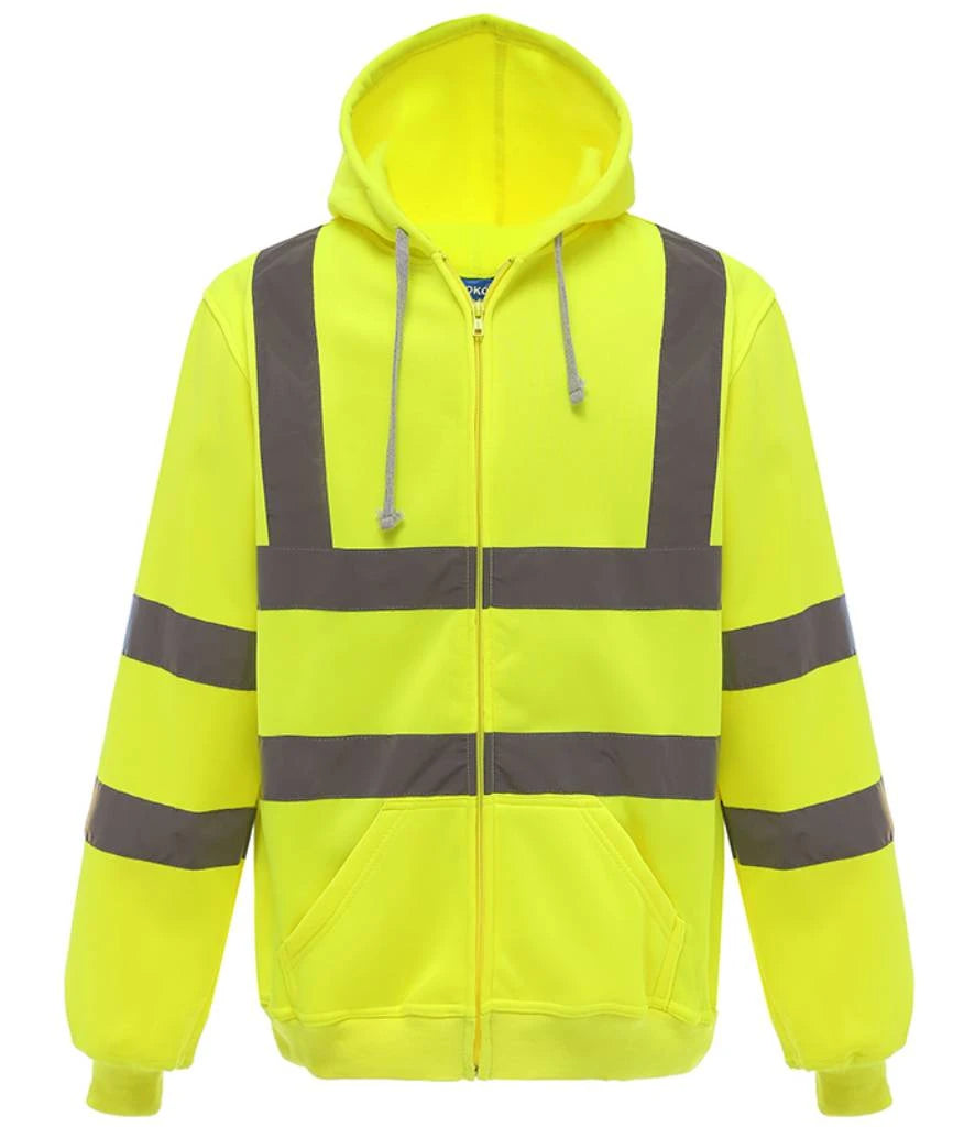 Yoko Hi-Vis Zip Hoodie — Yellow