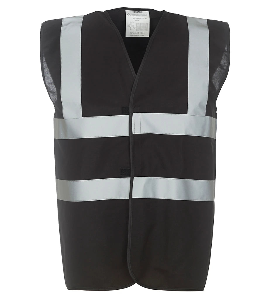 Yoko Hi-Vis Two Band and Braces Waistcoat — Black