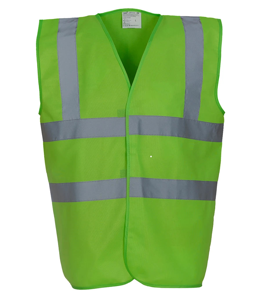 Yoko Hi-Vis Two Band and Braces Waistcoat — Lime Green