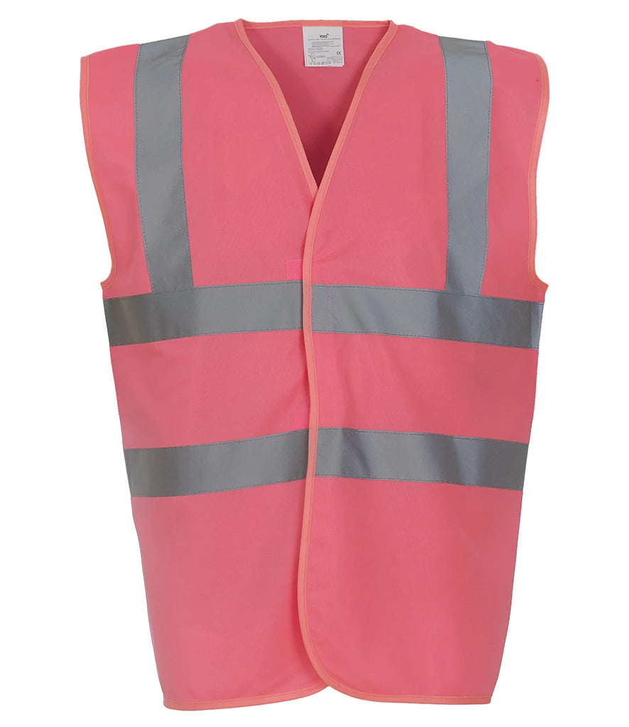 Yoko Hi-Vis Two Band and Braces Waistcoat — Pink