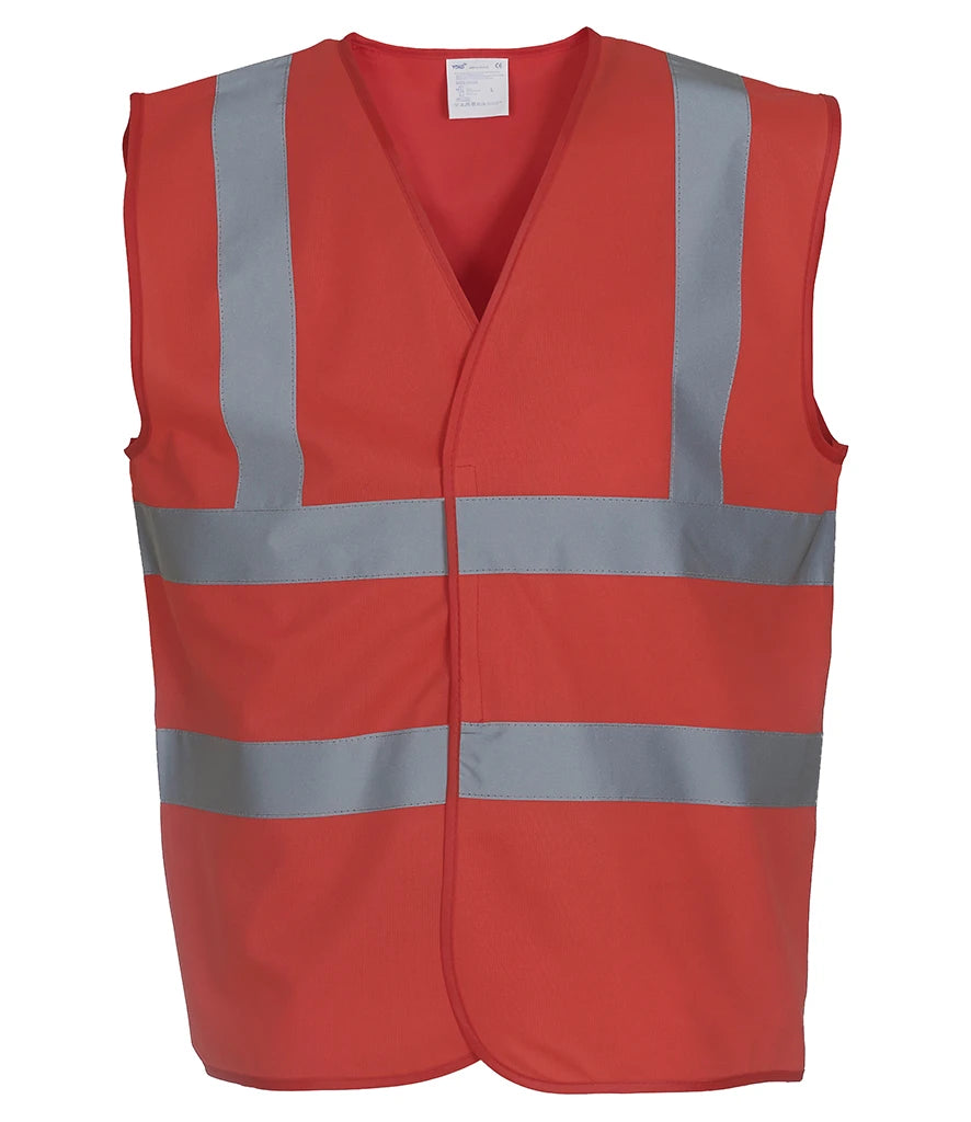 Yoko Hi-Vis Two Band and Braces Waistcoat — Red