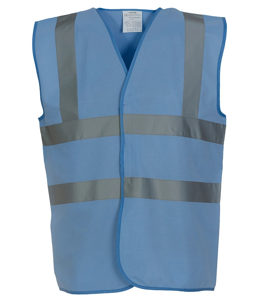 Yoko Hi-Vis Two Band and Braces Waistcoat — Sky Blue