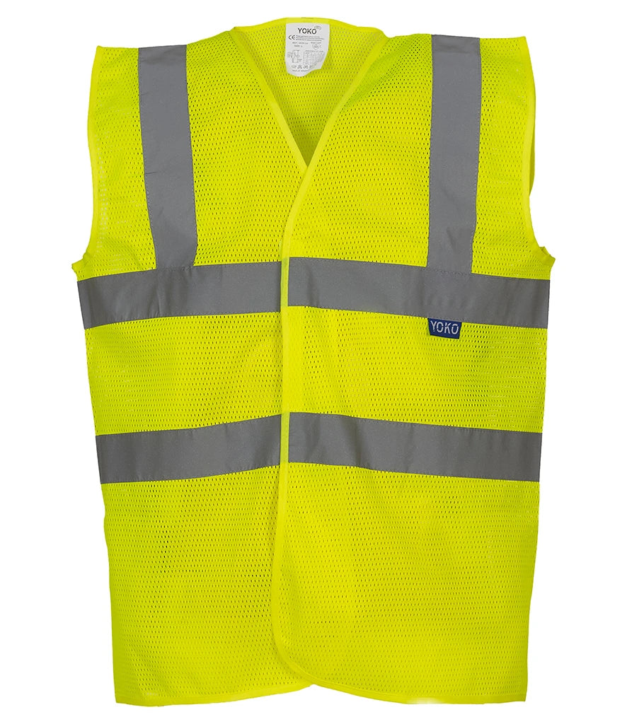Yoko Top Cool Open Mesh Waistcoat — Yellow